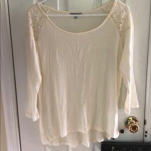 Cream 3/4 length sleeve top